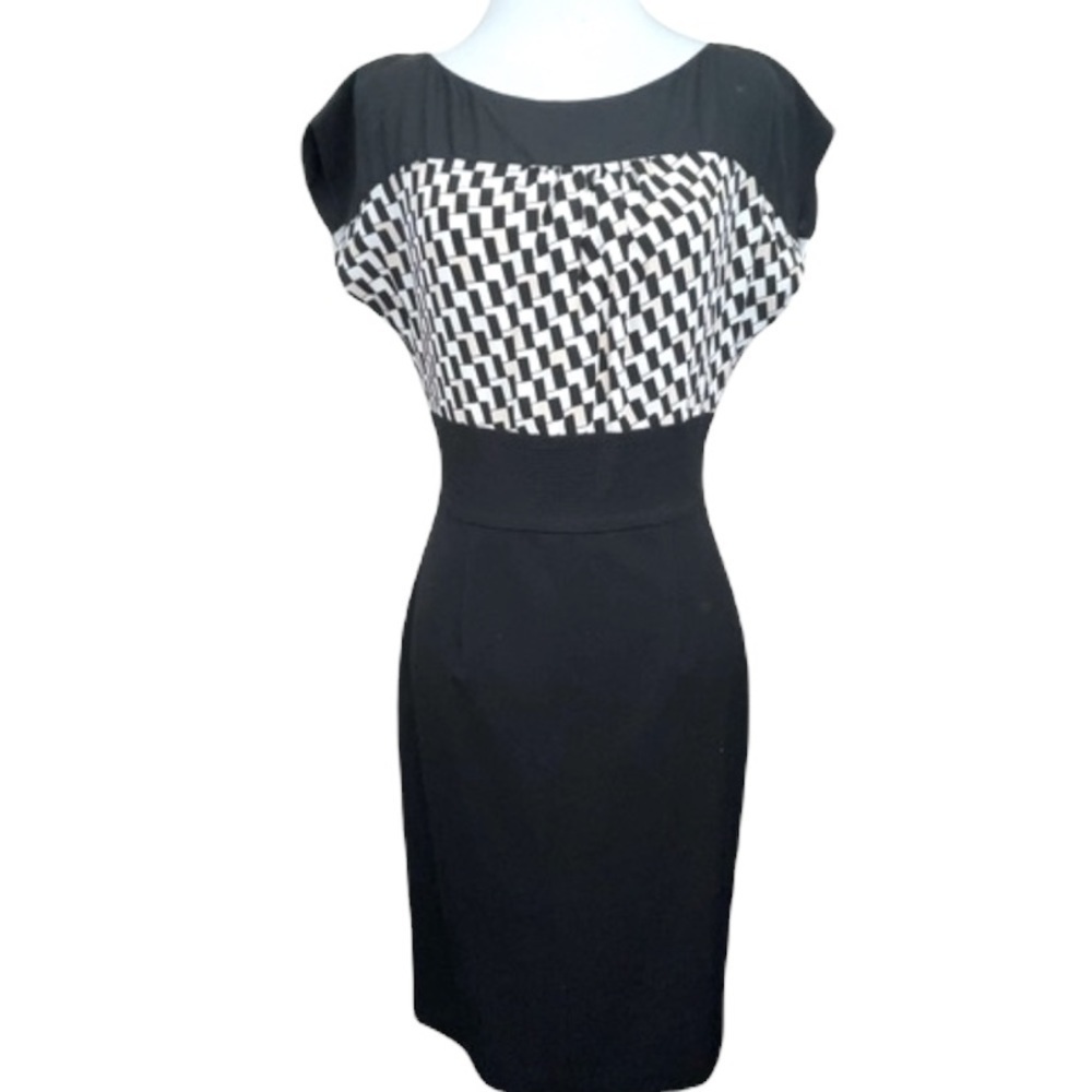 White House Black Market Silk Geometric Midi Dress 2